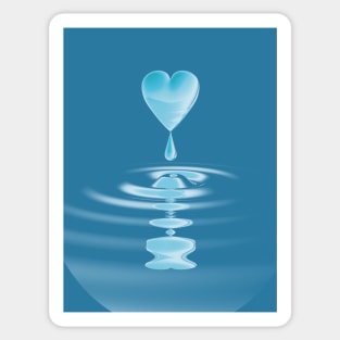 Melting Blue Broken Heart Sticker